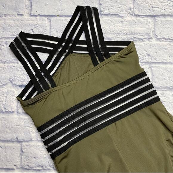 Kenneth Cole New York Stompin' In Stilettos One-Piece Illusion-Striped Swimsuit - Picture 5 of 8